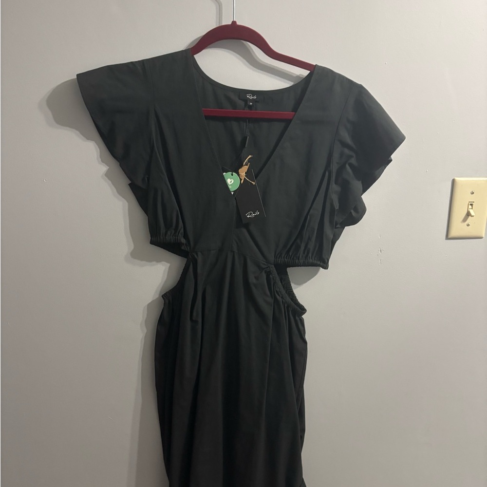 Rails Black Backless Cutout V-Neck Dress